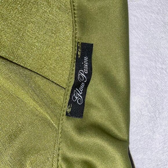 One Shoulder Asymmetrical Green Midi Dress - Picture 7 of 8